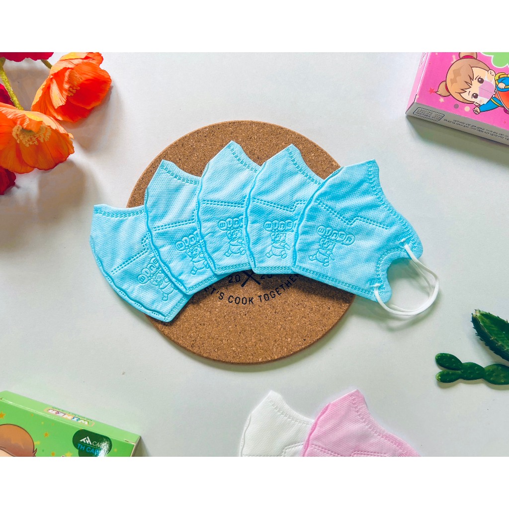Khẩu trang 3D cho bé Winer Kids - 4 lớp - Hộp 10 cái cho bé 0-4 tuổi (Mẫu mới)