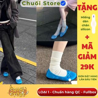 Giày bệt nữ da PU tổng hợp dệt vải đế cao su cao cấp xinh xắn êm ái mềm mại