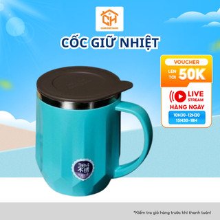 Cốc Giữ Nhiệt Lõi Inox 304 Vỏ Nhựa Có Nắp Đậy