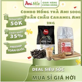 COMBO HỒNG TRÀ AMI 500 G + TRÂN CHÂU CARAMEL AMI 2 KG