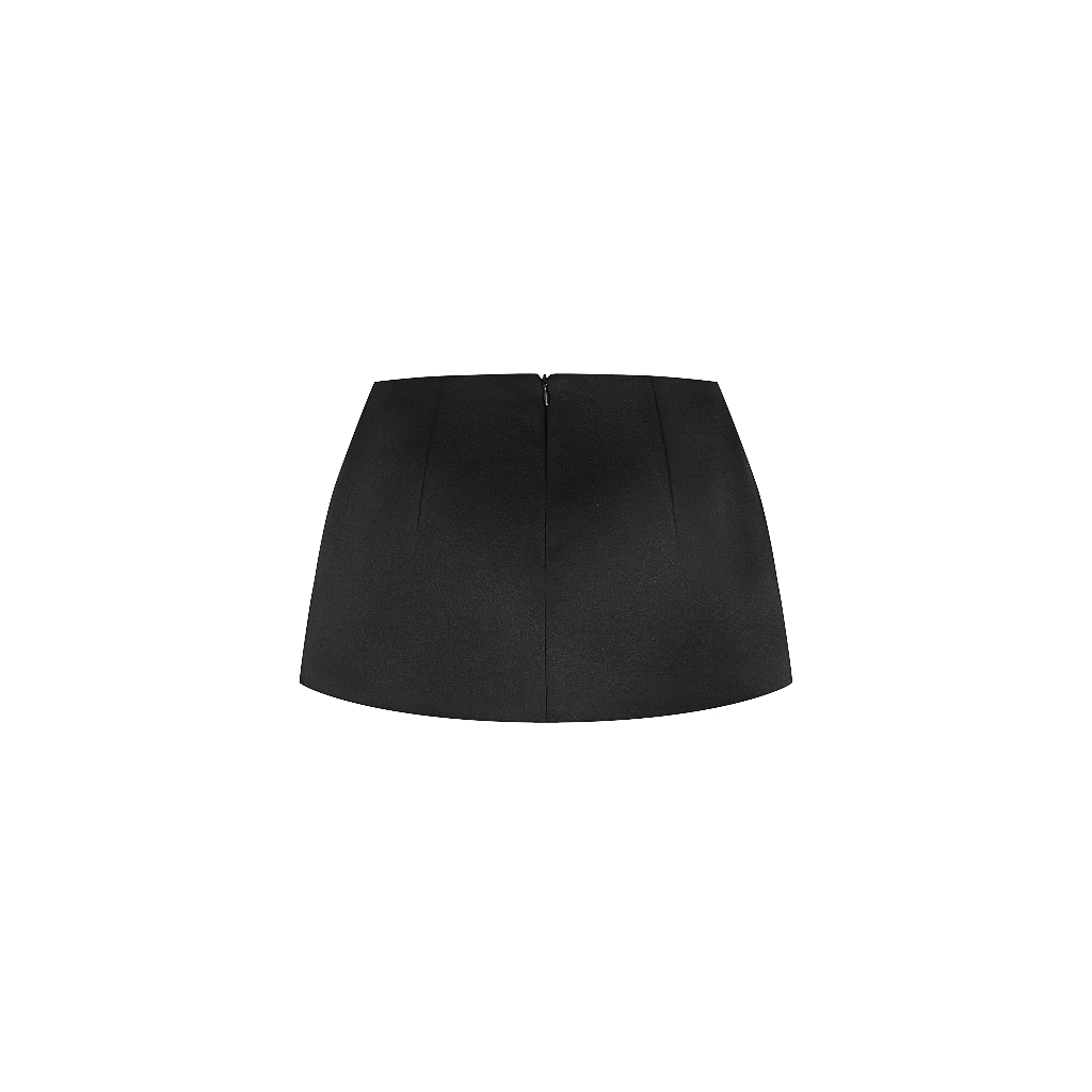 KISS TOP Áo 2 Dây Corset Thắt Eo + BOW CORE MINI SKIRT Chân Váy Đen Đính Nơ Trắng