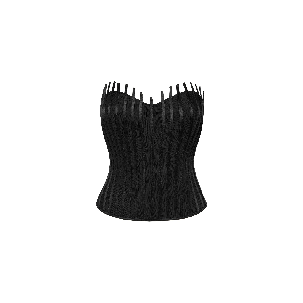 ESME TOP  + BOW CORE MINI SKIRT Chân Váy Đen Đính Nơ Trắng