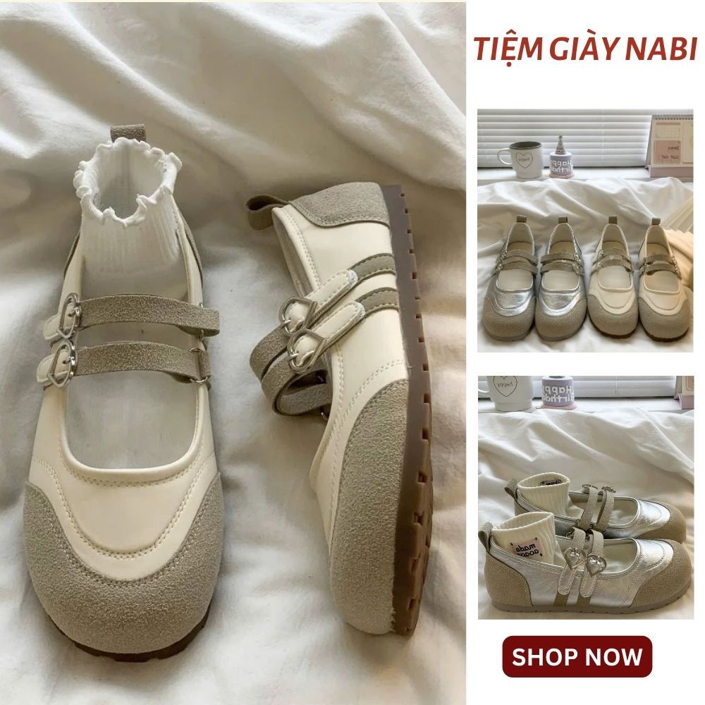 Giày Thể Thao Dáng Ballet Nabi 04 [Lùi Size]- Giày Sneaker Cài Quai Cao ...