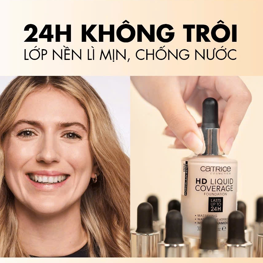 CATRICE Kem nền dạng lỏng Catrice HD Liquid Coverage che phủ tự nhiên 24h 30ml | NHÍM HOUSE