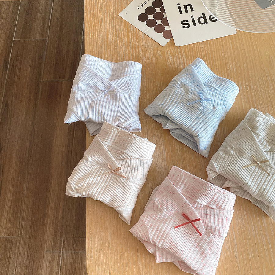 Quần Lót Cotton Đáy Dài Đan Chéo Phối Gân Thoáng Mát DORIS 8834