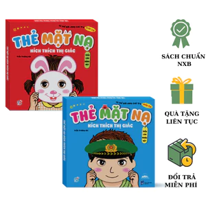 Combo 2 Bộ Thẻ Mặt Nạ Kích Thích Thị Giác - Cùng Con Chơi Trò Trốn Tìm Với 80 Thẻ Mặt Nạ Biểu Cảm Nhân Vật & Động Vật