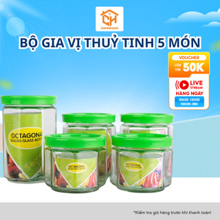 Bộ Gia Vị Thuỷ Tinh 5 Món 8512 Cam Homeware