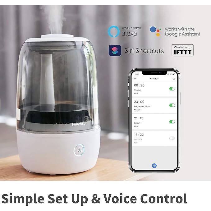 Switchbot Wifi Smart Ultrasonic Huminifier, dung tích 3500ml, ngăn tinh dầu riêng
