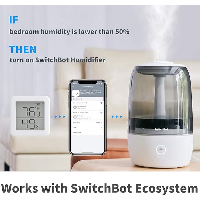 Switchbot Wifi Smart Ultrasonic Huminifier, dung tích 3500ml, ngăn tinh dầu riêng