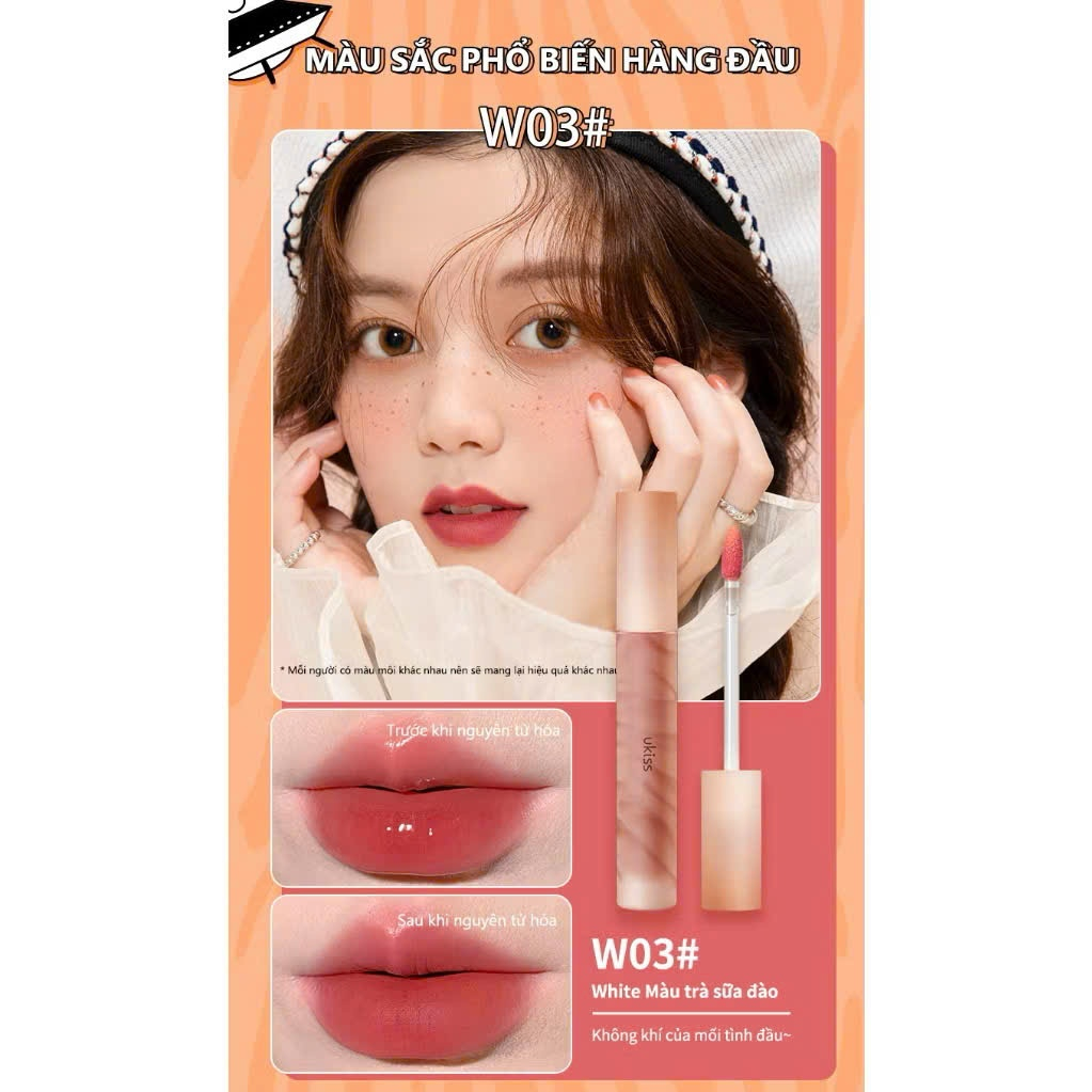 UKISS Son Tint Ginger Cat Trek Bền Màu Lâu Trôi Không Dính Cốc Dưỡng Ẩm Môi 3.3g | NHÍM HOUSE