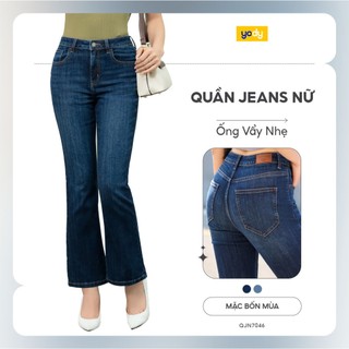[SALE OFF] Quần jeans nữ coolmax YODY ống vẩy nhẹ cơ bản co giãn nhẹ QJN7046