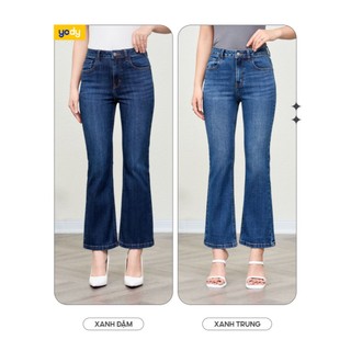 [SALE OFF] Quần jeans nữ coolmax YODY ống vẩy nhẹ cơ bản co giãn nhẹ QJN7046