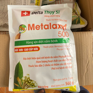 500gr Metalaxyl vàng TATSU 25WP trừ thán thư, vàng lá, phấn trắng, héo xanh, thối trái, lưu dẫn 2 chiều, mát cây