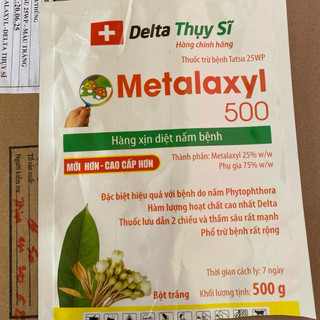 500gr Metalaxyl vàng TATSU 25WP trừ thán thư, vàng lá, phấn trắng, héo xanh, thối trái, lưu dẫn 2 chiều, mát cây