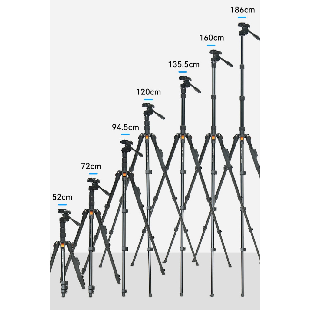Chân máy ảnh điện thoại Yunteng VCT-190 – Tripod cao 186cm, tháo rời làm gậy selfie, kèm remote Bluetooth chụp từ xa