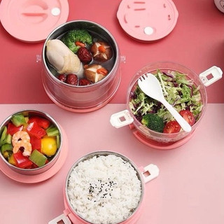 Cặp lồng, Hộp Đựng Cơm Lõi Inox 3 Chống Tràn Đổ Giữ Nhiệt Cam Homeware