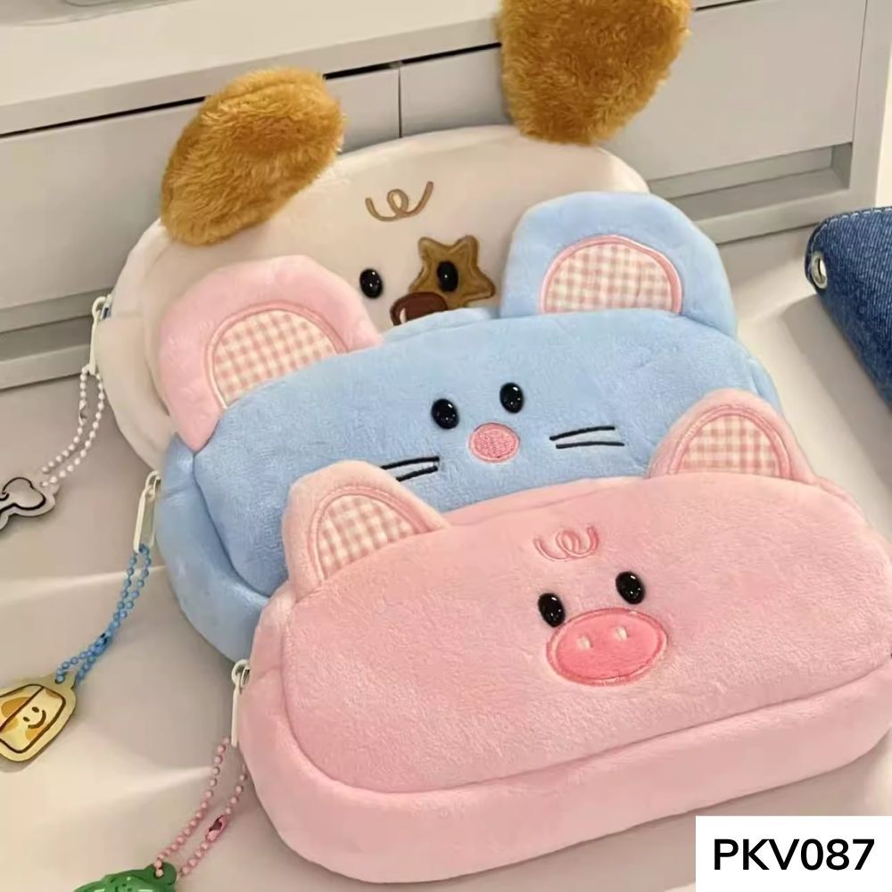 Bóp viết , hộp đựng bút hoạt hình thú nhồi bông dễ thương cho học sinh nữ các cấp PKV087 gagastore