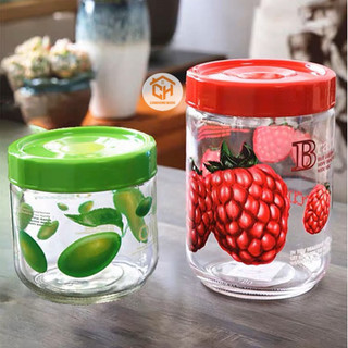 Lọ Gia Vị Thuỷ Tinh Táo Đựng Thực Phẩm Nắp Xoáy Cam Homeware