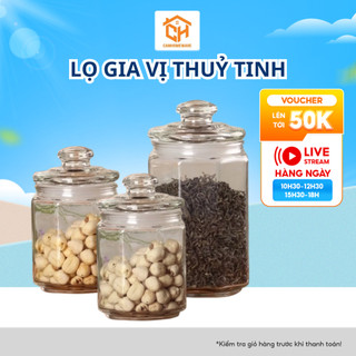 Lọ Gia Vị Thuỷ Tinh Đựng Thực Phẩm Lục Lăng Có Gioang Chống Ẩm Mốc Cam Homeware
