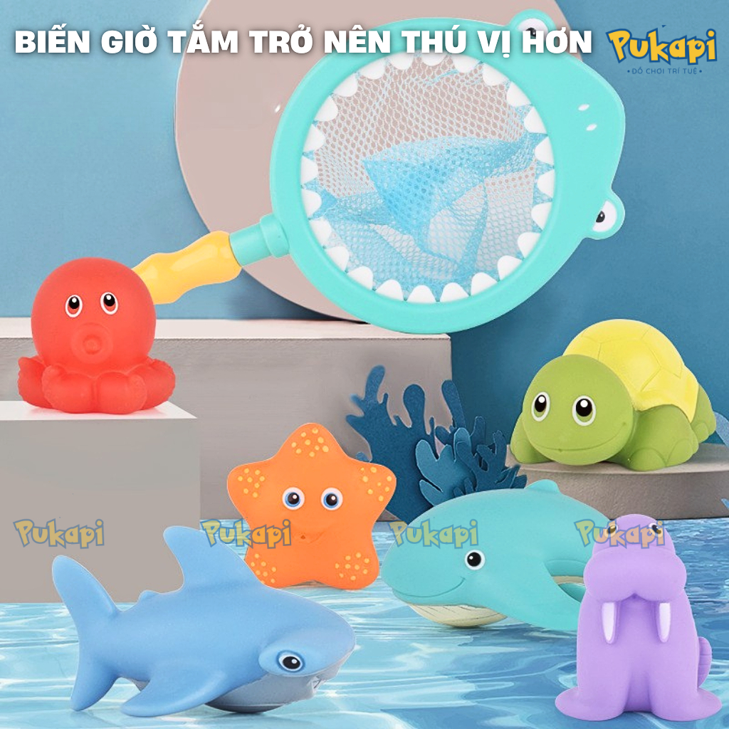 Đồ Chơi Nhà Tắm Cho Bé Bộ Vợt Thú Cho Bé Đồ Chơi Trong Nhà Tắm Bồn Tắm  - Đồ Chơi Cho Bé PUKAPI