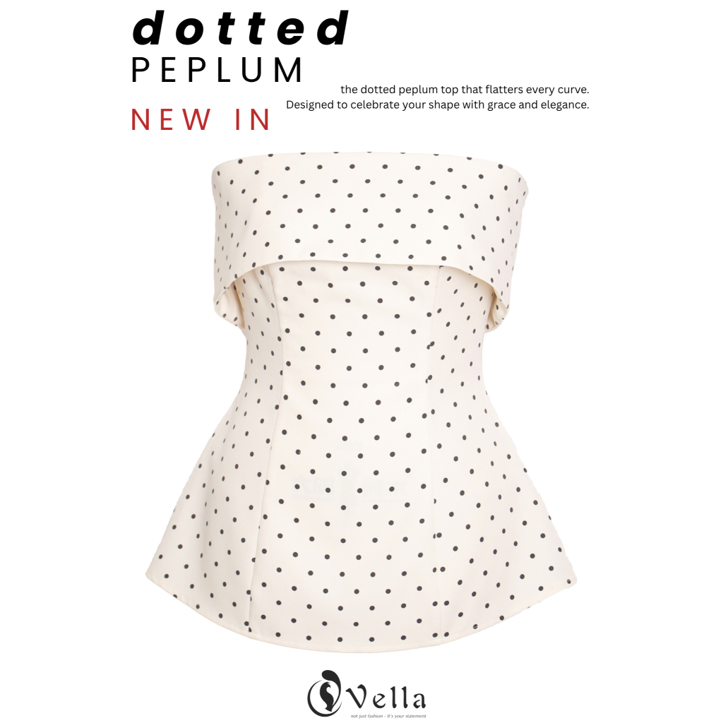 Áo peplum cúp ngực quây chấm bi tôn dáng VA25088 Vella Fashion