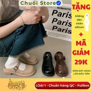 Giày sục nữ da PU tổng hợp dệt vải đế cao su cổ điển dễ thương nữ tính đáng yêu