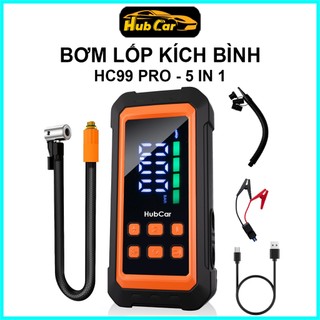 [HC99Pro] Bơm Lốp Kích Bình Ô Tô 5 In 1 Đa Năng: Sạc Dự Phòng, Đèn Cảnh Báo, Hút Chân Không