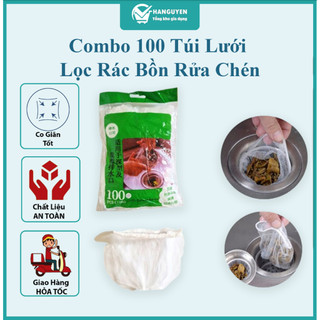 Combo 100 Túi Lọc Rác Bồn Rửa Bát – Túi Lưới Lọc Rác Chậu Rửa Chén, Bọc Đựng Rác Bồn Rửa Tiện Lợi