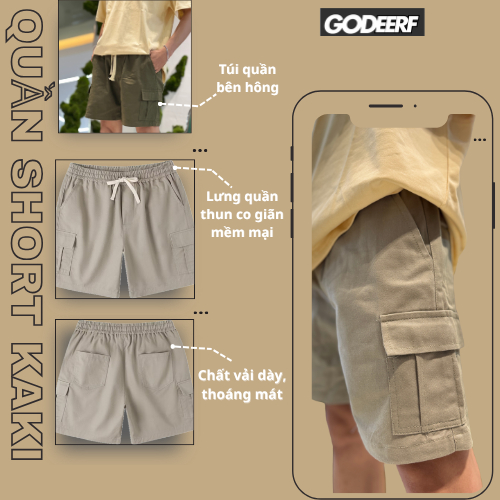 Quần Short Túi Hộp Unisex Nam Nữ Vải Kaki Phong Cách Streetwear Basic Local Branch_Q002