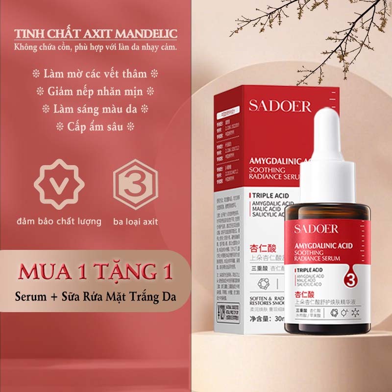 Serum Dưỡng Trắng Da Mờ Thâm Mụn Gấp Đôi Vitamin C + Axit Salicylic 30ml Giảm Mụn & Thâm Nám Dịu Nhẹ & Phục Hồi