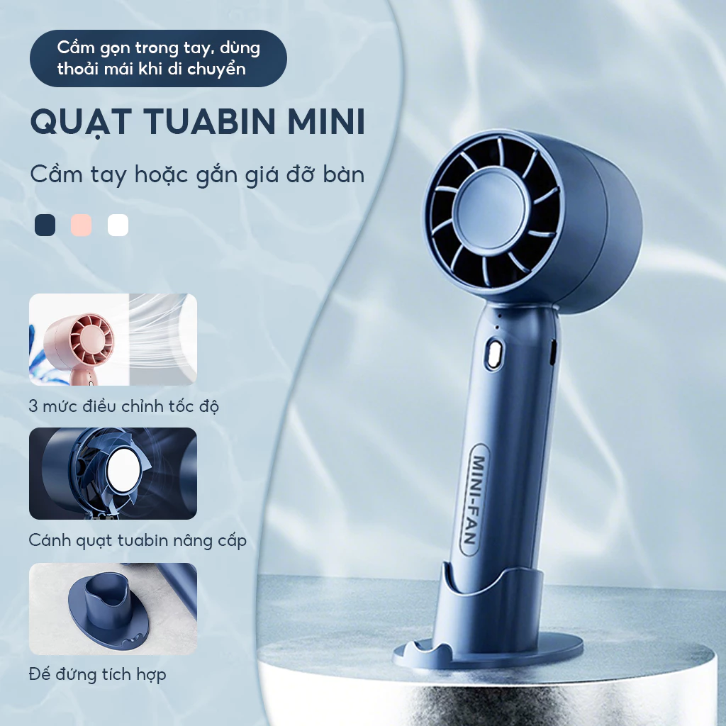 Quạt cầm tay không cánh T10 Mini USB 3 tốc độ