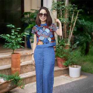 Set Bộ Nữ LION [45-82kg] thiết kế thanh lịch nhẹ nhàng, chất liệu đũi tơ xước mềm mịn mặc thoải mái thoáng mát