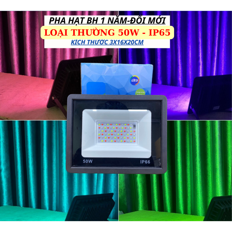 Đèn Pha LED đổi màu RGB loại thường (BH 1 năm) và loại tốt (BH 2 năm) Đèn Rọi Bảng hiệu Tòa Sân Vườn Chống nước IP6
