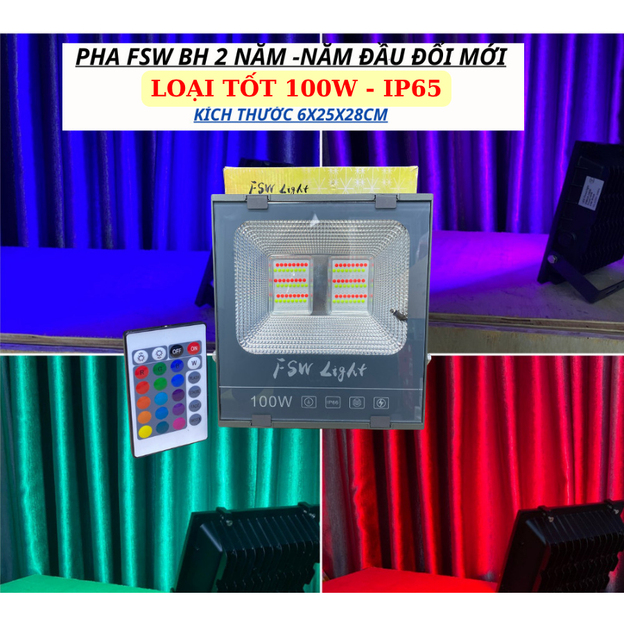 Đèn Pha LED đổi màu RGB loại thường (BH 1 năm) và loại tốt (BH 2 năm) Đèn Rọi Bảng hiệu Tòa Sân Vườn Chống nước IP6