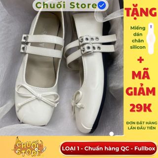Giày bệt nữ da PU tổng hợp dệt vải đế cao su cá tính đáng yêu dễ chịu nhẹ chân