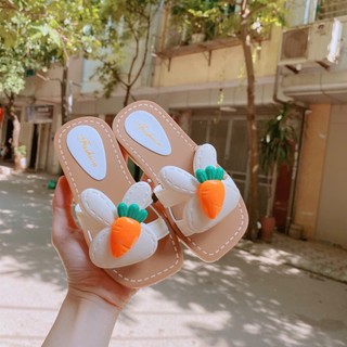 Dép Lê Cao Su Thơm Mềm Stick Thỏ Cà Rốt Đáng Yêu Cho Bé Gái 3 - 10 Tuổi K080