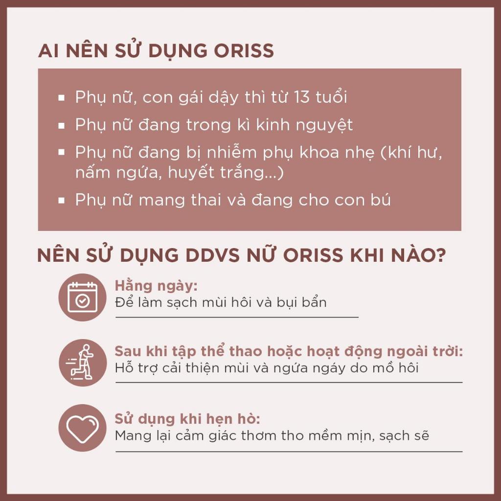 Combo 3 dung dịch vệ sinh phụ nữ Oriss trầu không dịu nhẹ hỗ trợ khử mùi, không gây khô rát 150ml/Chai