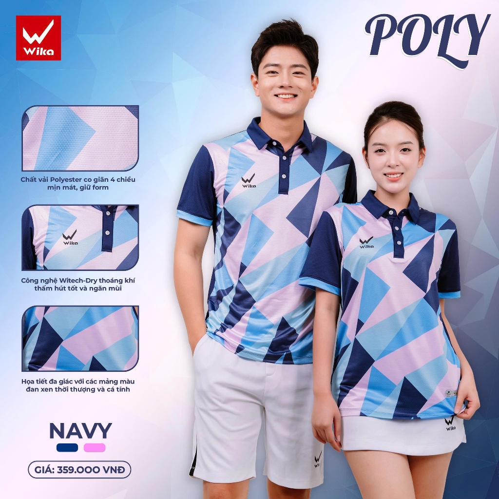Áo thun polo nam nữ thi đấu thể thao Wika Poly Quang Dương pickleball ...