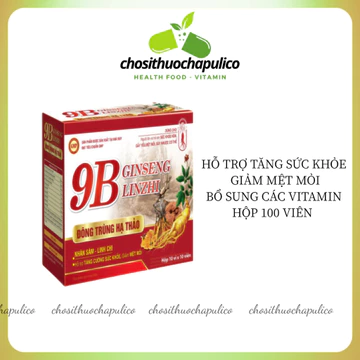 Viên Uống 9B Ginseng Linzhi – Đông Trùng Hạ Thảo, Nhân Sâm, Linh Chi – Tăng Sức Khỏe, Giảm Mệt Mỏi, Hộp 100 Viên