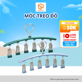 Móc Treo Đồ Lót, Tất Vớ 10 Kẹp Bọc Nhựa Có Khóa Chống Gió Siêu Tiện Dụng Cam Homeware