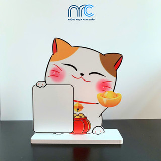 Mã QR để bàn, Bảng qr thanh toán, Bảng quét qr Mèo May Mắn - Thần Tài thu hút tài lộc