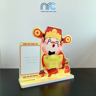Mã QR để bàn, Bảng qr thanh toán, Bảng quét qr Mèo May Mắn - Thần Tài thu hút tài lộc