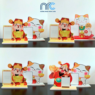 Mã QR để bàn, Bảng qr thanh toán, Bảng quét qr Mèo May Mắn - Thần Tài thu hút tài lộc