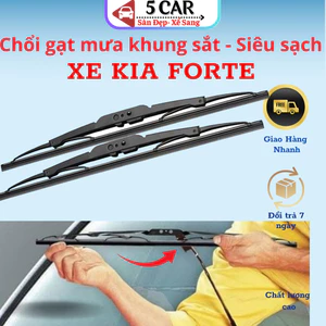 Gạt mưa xe Kia Forte - Gạt Khung sắt lưỡi silicon chính hãng, Gạt siêu sạch, siêu bền ( Giá 1 đôi )