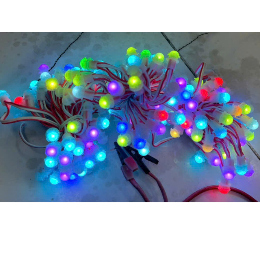Led Đúc F5 RGB tự đổi màu Điện áp 12v - Dây 50 Bóng
