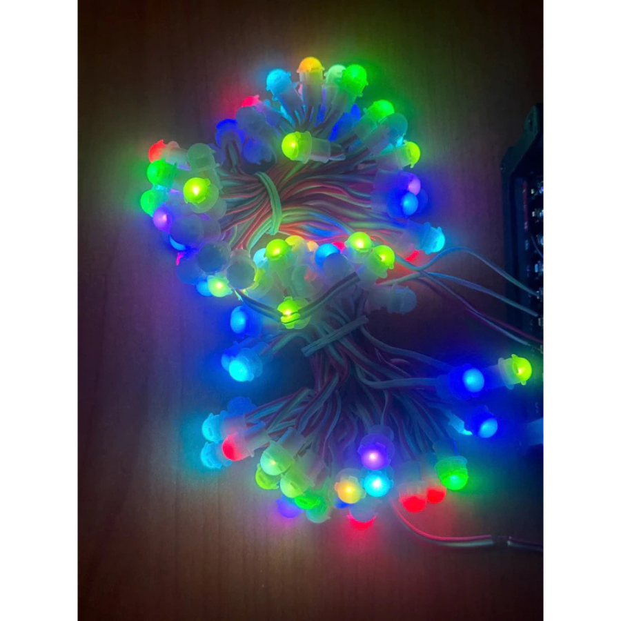 Led Đúc F5 RGB tự đổi màu Điện áp 12v - Dây 50 Bóng