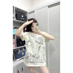 Áo Thun Hoạt Hình Form Rộng Unisex Nam Nữ Chất Vải Cotton Dày Dặn