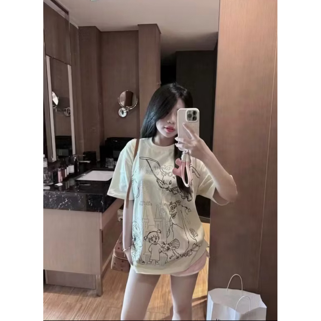 Áo Thun Hoạt Hình Form Rộng Unisex Nam Nữ Chất Vải Cotton Dày Dặn