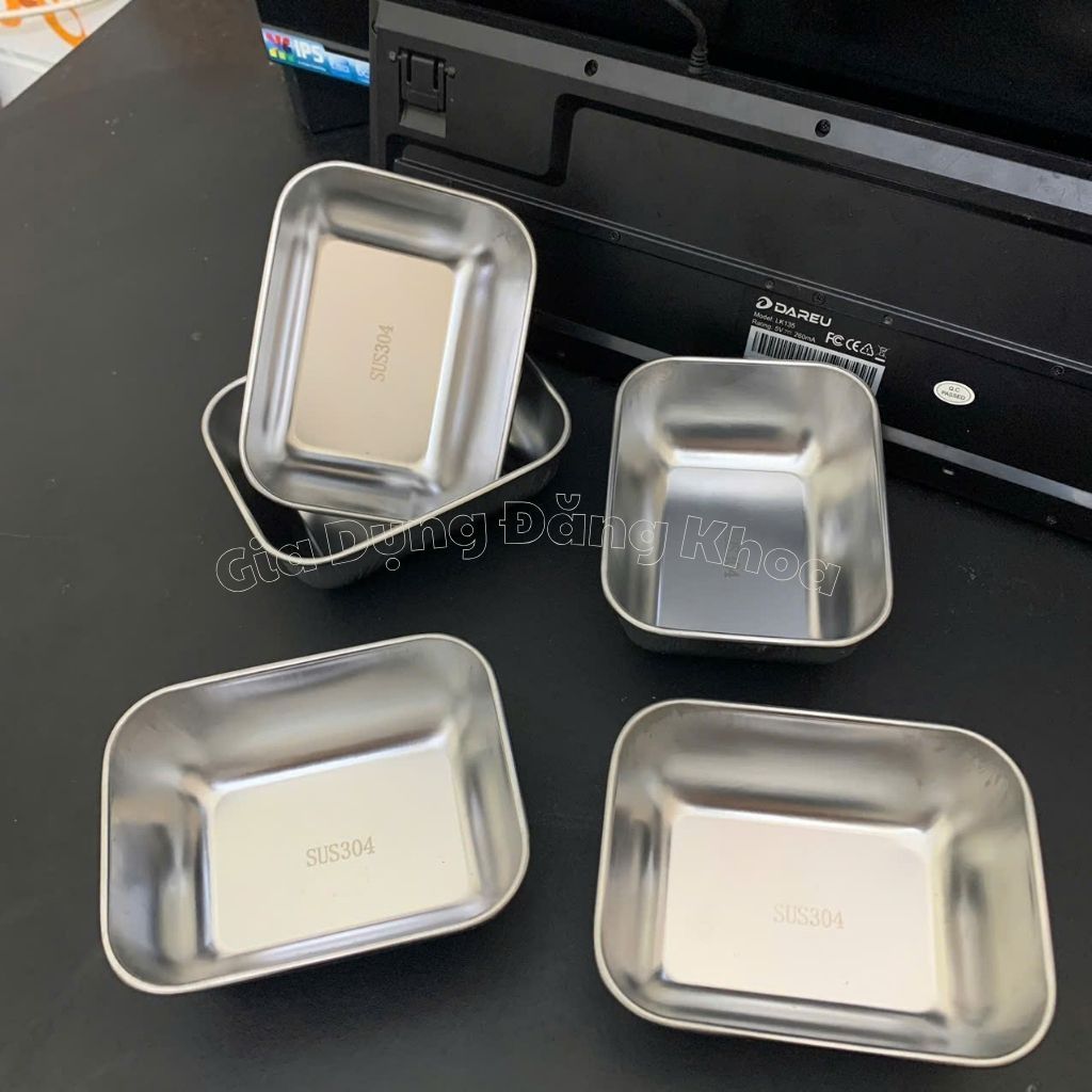 COMBO 10 Hộp Đựng Thực Phẩm Inox Gồm 3 hộp Đại 25x20x6 - 3 hộp trung 22x15x6 - 4 hộp nhỏ 13.5x10.5x6, Kèm Nắp Đậy