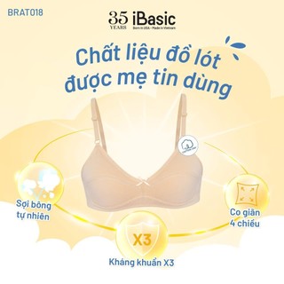Áo ngực nữ học sinh iBasic không gọng mút mỏng cotton USA kháng khuẩn BRAT018
